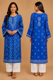Arsh Handcrafted Mul Chanderi chikankari Kurti