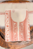 Arsh Handcrafted Mul Chanderi Unstitched Chikankari Kurti and Dupatta set