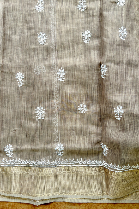 Arsh Handcrafted Tissue Chanderi Kurti and Dupatta Set