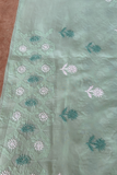 Arsh Handcrafted Green All Over Daraj Keel Cotton Unstitched Chikan 3pc Suit