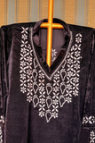Arsh Handcrafted Velvet Chikankari Semi Stiched Coord Set