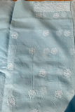 Arsh Handcrafted Blue Cotton Unstitched Chikankari 3pc Suit - arshchikan