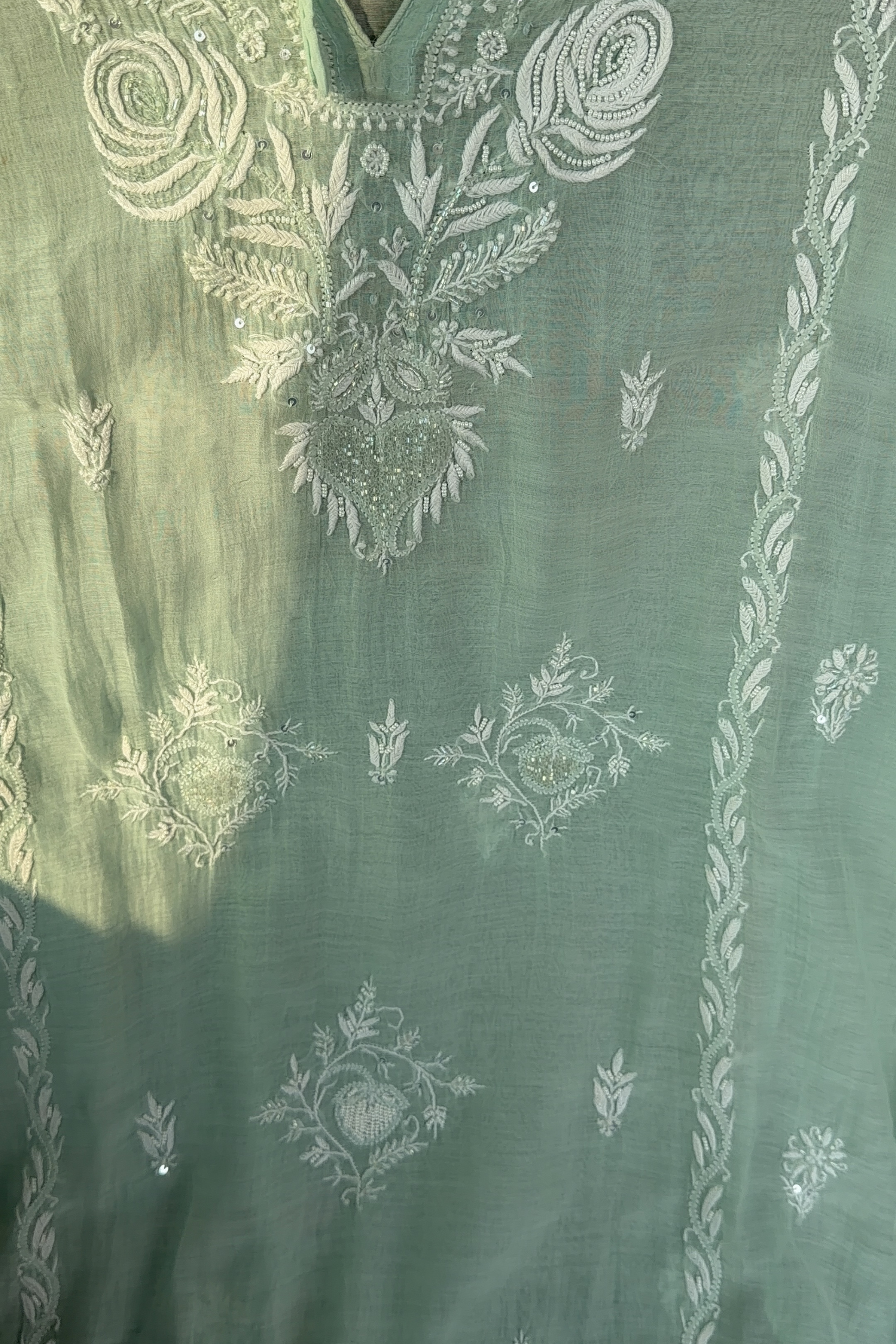 Arsh Handcrafted Pure Mul Chanderi Kaftaan Dress - arshchikan