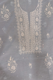 Arsh Handcrafted Mul Chanderi Unstitched Chikankari Kurti and Dupatta set