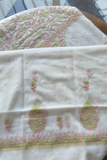 Arsh Handcrafted Mul Chanderi Unstitched Chikankari Kurti and Dupatta set - arshchikan
