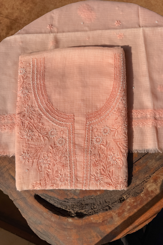 Arsh Handmade Pure Kota Doria Kurti and Dupatta Set - arshchikan