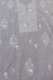 Arsh Handcrafted Mul Chanderi Unstitched Chikankari Kurti and Dupatta set