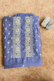 Arsh Handcrafted Chikan Mens Pure Silk Kurta Piece