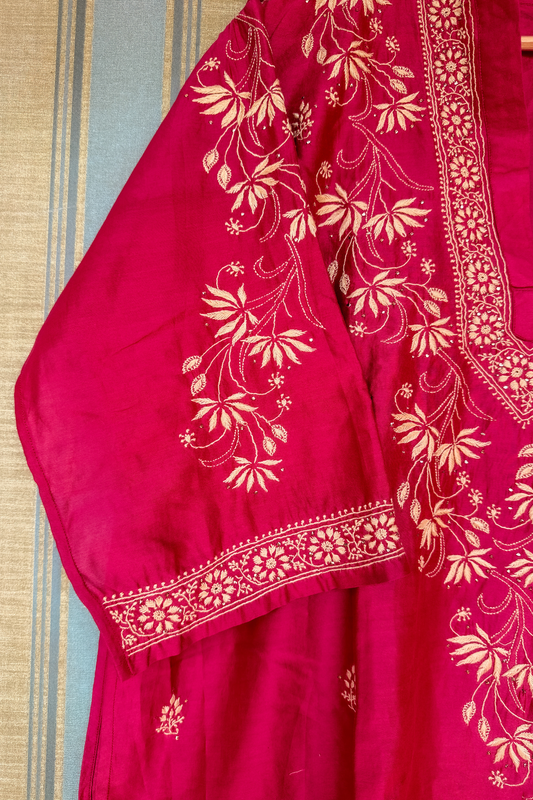 Arsh Handcrafted Pure Chanderi Silk Kurti