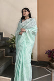 Arsh Handcrafted Georgette All Over Chikan Tepchi Embroidered Saree