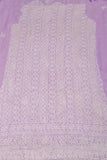 Arsh Handcrafted Lavender Georgette Unstitched Chikankari 3pc Suit