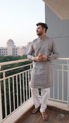 Arsh Chikan Mens Pure Cotton Printed Kurta