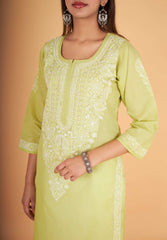 Arsh Handcrafted Pure Cotton Kashmiri Gala Kurti