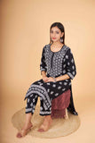 Arsh Handcrafted Kurti And Plazzo 2 pc Chikankari Set in Black Colour