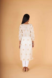 Arsh Handcrafted Fawn Front Jaal Pure Cotton Kurti