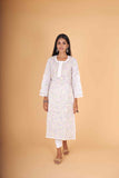 Arsh Handcrafted Multi on White Cotton Kurti