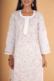 Arsh Handcrafted Multi on White Cotton Kurti