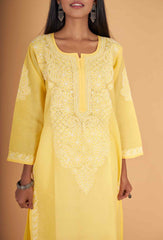 Arsh Handcrafted Pure Cotton Kashmiri Gala Kurti