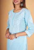 Arsh Handcrafted Pure Cotton Kashmiri Gala Kurti