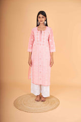 Arsh Handcrafted Dark Peach Front Jaal with handmade Jaali Kurti