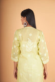 Arsh Handcrafted Mehendi Green Front Jaal with hanmade Jaali Kurti