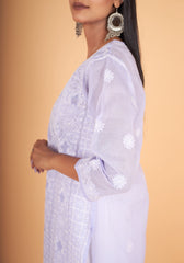 Arsh Handcrafted Mauve Front Jaal with handmade Jaali Kurti