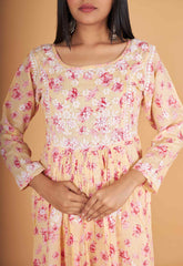 Arsh Handcrafted MulMul Cotton Printed Gown Dress