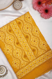 Arsh Handcrafted Mustard Yellow Cotton Unstitched 3pc Suit