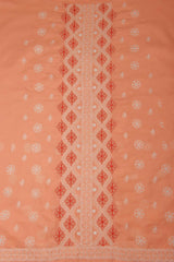 Arsh Handcrafted Pastel Orange Cotton Unstitched 3pc Suit