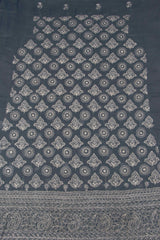 Arsh Handcrafted Dark Grey Motifs Jaal Cotton Unstitched 3pc Suit