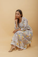 Arsh Handcrafted Pure MulMul Cotton Printed Gown Dress