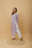 Arsh Handcrafted MulMul Cotton Printed Chikankari Kurti