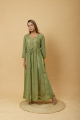 Arsh Handcrafted Fancy Dyed Pure Visose Georgette Gown