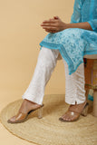 Arsh Handcrafted White Rayon Chikankari Pant