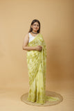 Arsh Handcrafted Semi Georgette Palla Chadi All Over Chikan Embroidered Saree