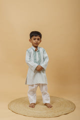 Arsh Handcrafted Boys Kurta Pajama Chikankari Set