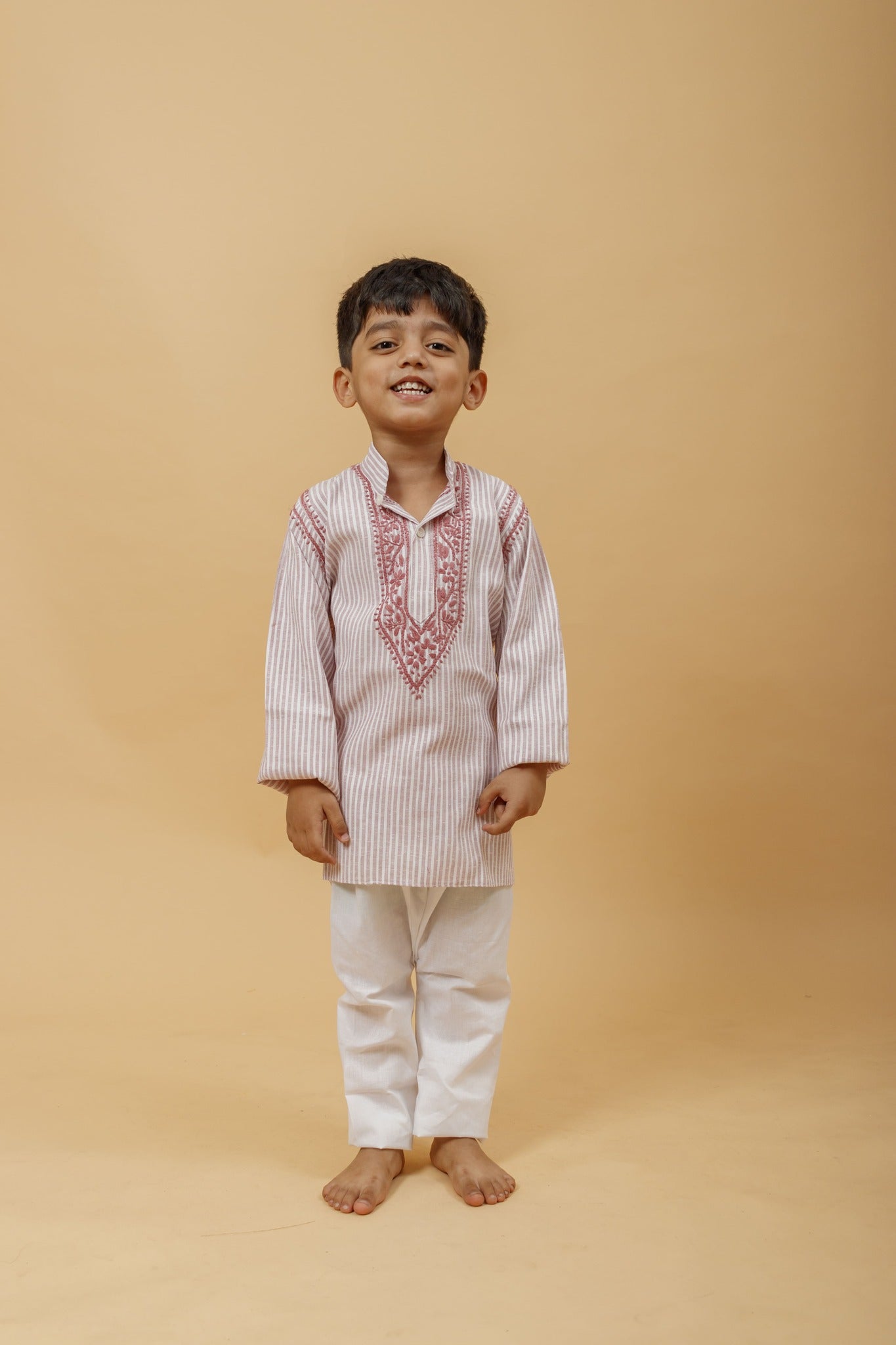 Arsh Handcrafted Boys Kurta Pajama Chikankari Set