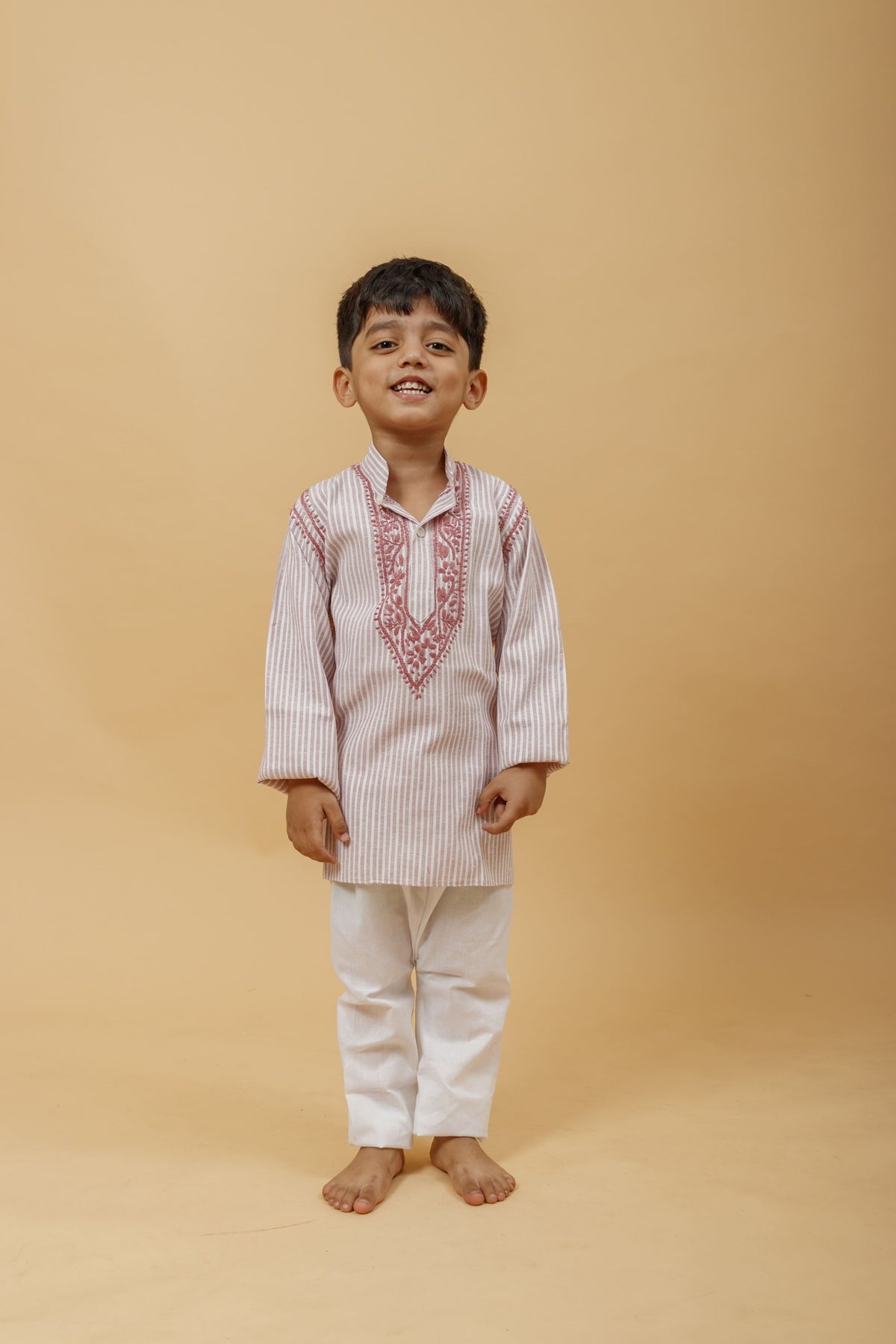 Arsh Handcrafted Boys Kurta Pajama Chikankari Set