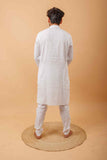 Arsh Handcrafted Self-Checked Hand Embroidered Pure Cotton Men's Kurta