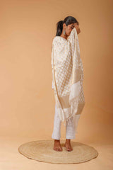 Arsh Handcrafted Chikankari on Banarasi Dupatta