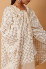 Arsh Handcrafted Chikankari on Banarasi Dupatta