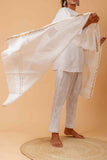 Arsh Handcrafted Pure Chanderi Chikankari Dupatta