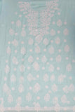 Arsh Handcrafted Arctic Blue Georgette Unstitched Chikankari 3pc Suit