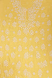 Arsh Handcrafted English Lemon yellow Georgette Unstitched Chikankari 3pc Suit