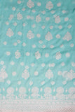 Arsh Handcrafted Sea Green Georgette Unstitched Chikankari 3pc Suit