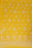 Arsh Handcrafted Summer Yellow Georgette Unstitched Chikankari 3pc Suit