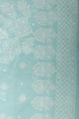 Arsh Handcrafted Sky Blue Cotton Unstitched Chikankari 3pc Suit