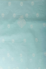 Arsh Handcrafted Sky Blue Cotton Unstitched Chikankari 3pc Suit