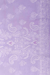 Arsh Handcrafted Purple Cotton Unstitched Chikankari 3pc Suit