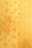 Arsh Handcrafted Summer Yellow Cotton Unstitched Chikankari 3pc Suit